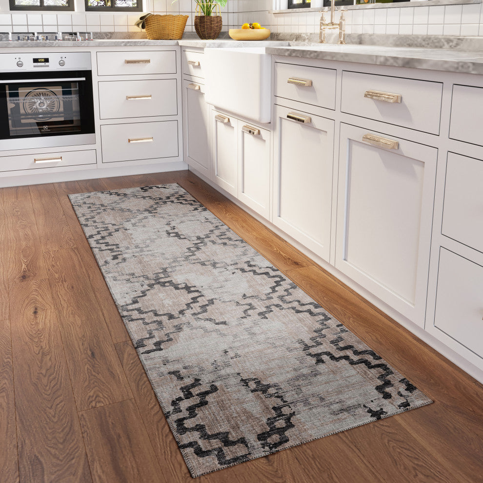 Indoor/Outdoor Sedona SN15 Stucco Machine Washable 2'3" x 10' Runner Rug