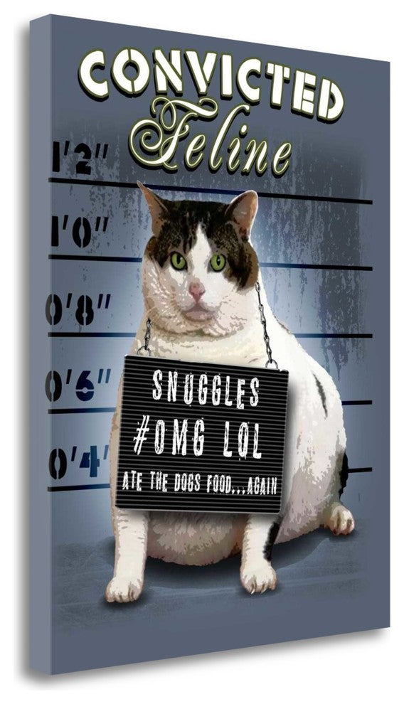 "Convicted Feline" By Jim Baldwin, Giclee Print on Gallery Wrap Canvas
