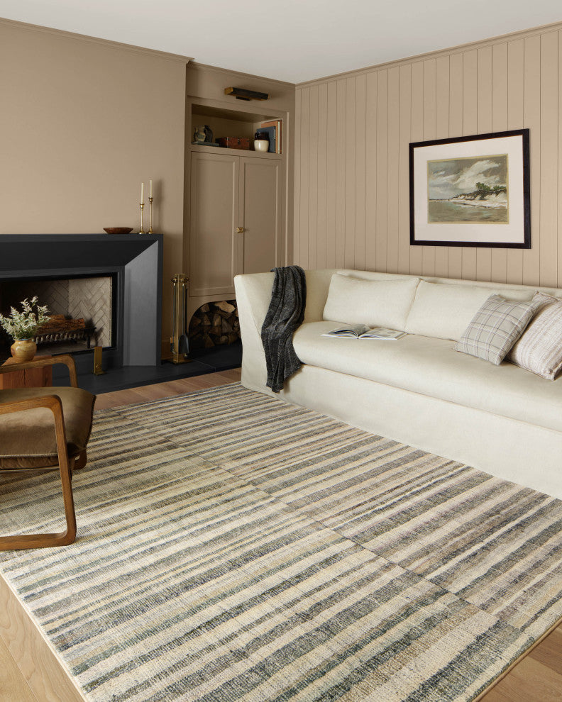 Chris Loves Julia x Loloi Humphrey Natural / Moss 3'-6" x 5'-6" Accent Rug
