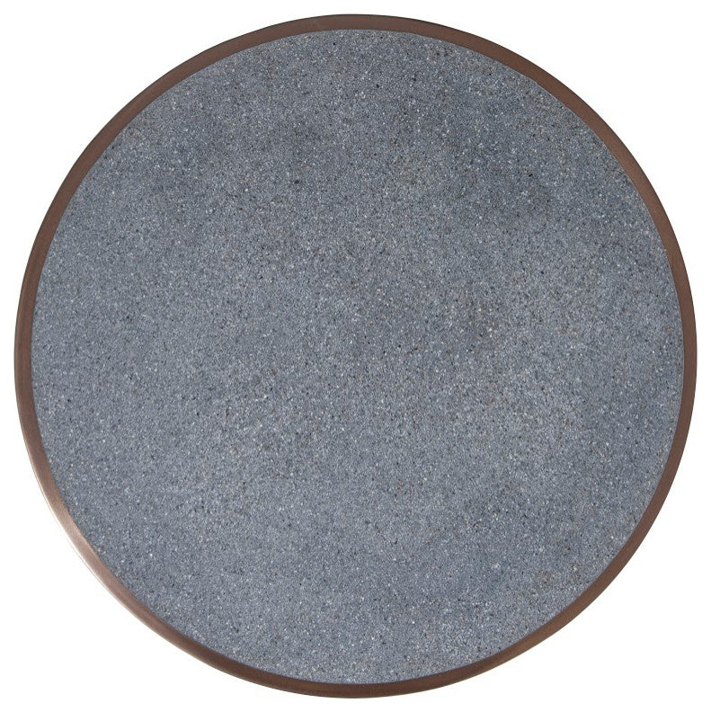 Kono Side Table, Resin, Bronze Finish, Concrete Composite Top