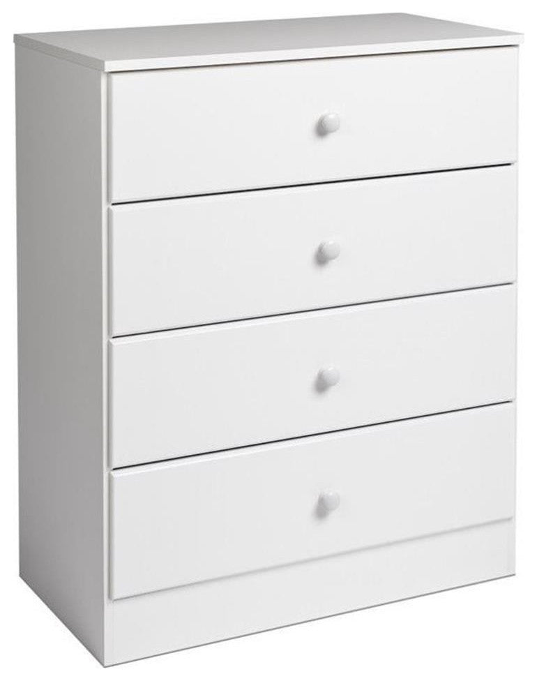 Home Square 3-Piece Set with Chest Lingerie Chest and Double Dresser in White