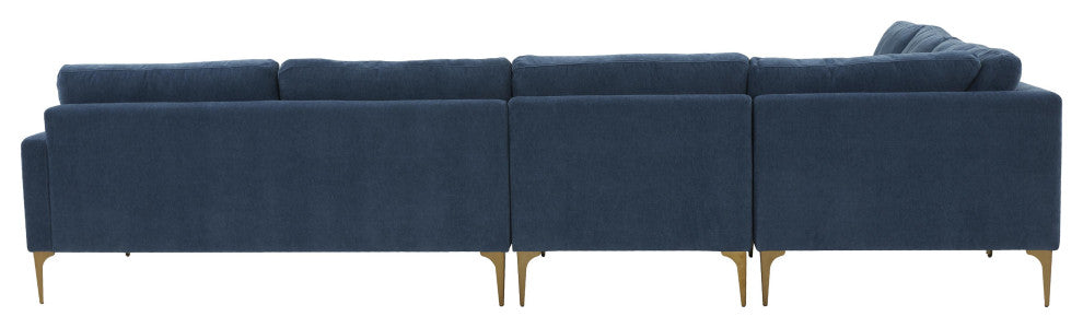 Serena Blue Velvet Large L-Sectional