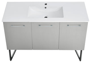Annecy 48 Single, Brushed Grey, Two Doors, One Drawer, Bathroom Vanity