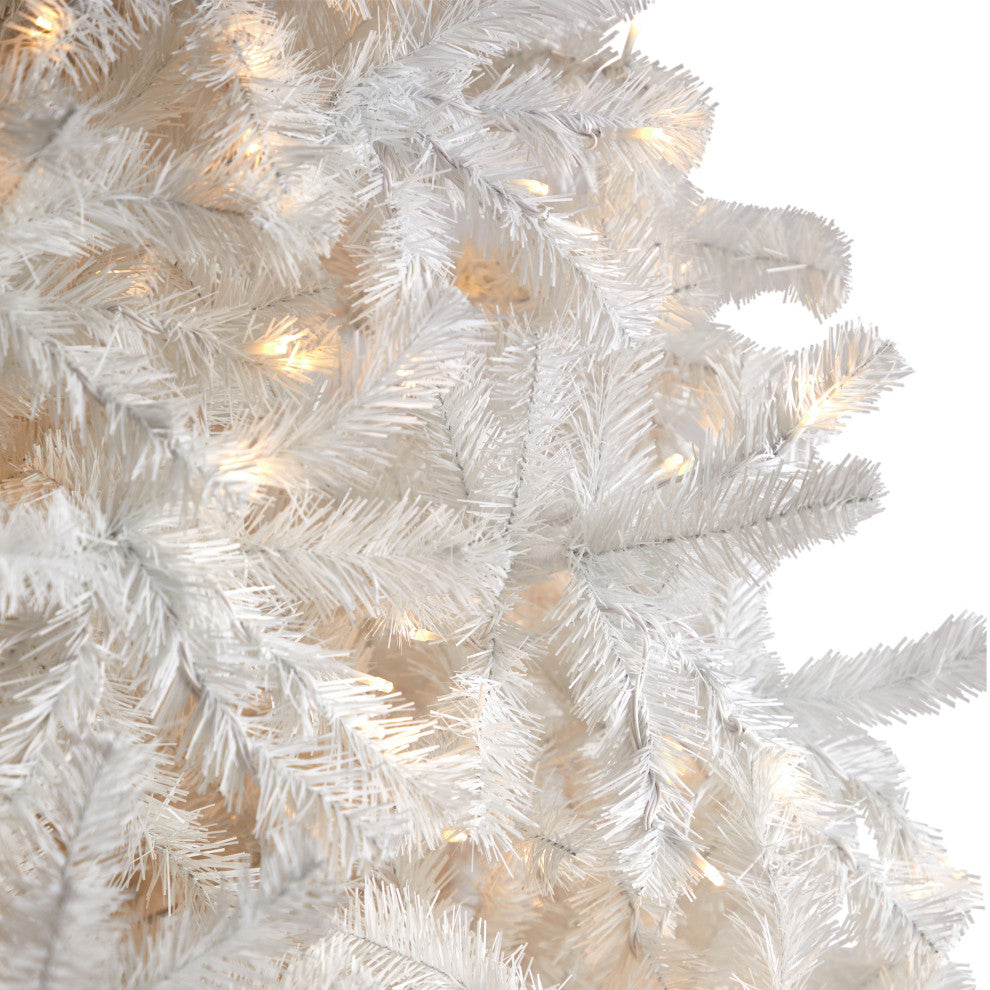 10' White Artificial Christmas Tree With 2200 Bendable Branches & 800 LED Lights