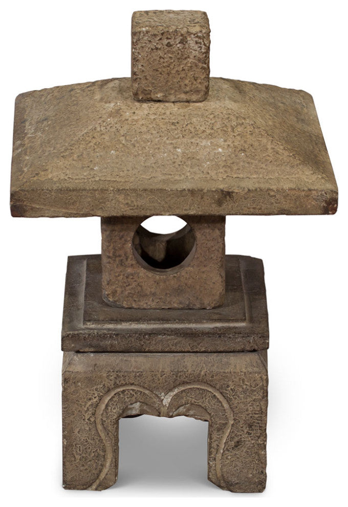 15in Chinese Stone Su Chow Square Pagoda Lantern