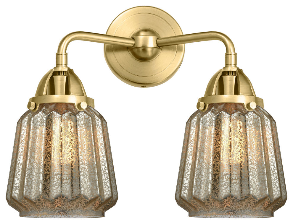 Innovations 288-2W-SG-G146-LED Chatham 2 Light Bath Vanity Light, Satin Gold