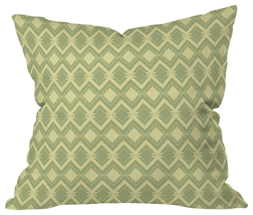 CraftBelly Tribal Olive Outdoor Throw Pillow