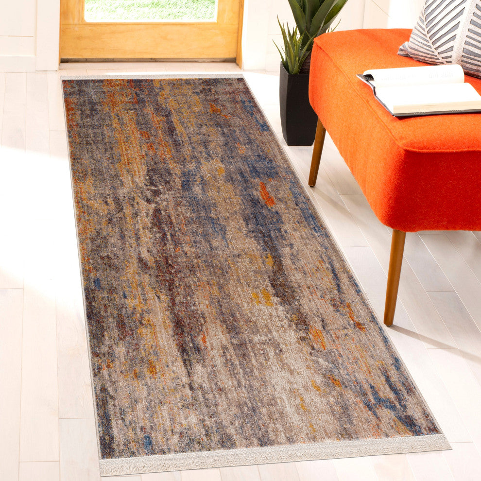 Distressed Desert Modern Area Rug, 2' X 6'