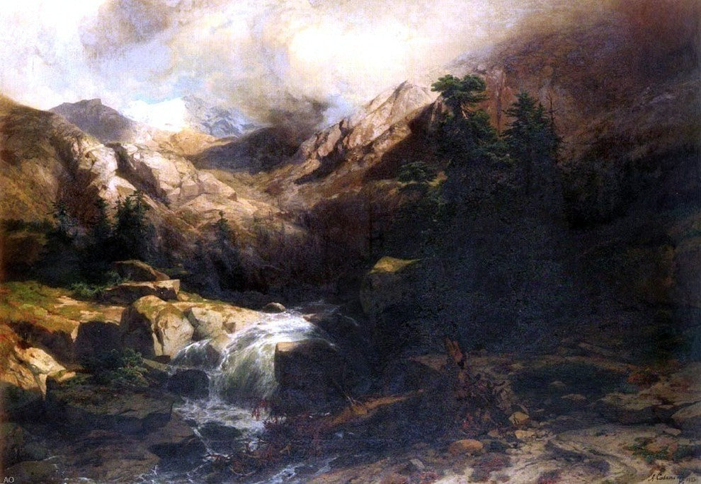 Alexandre Calame Torrent De Montagne, 18"x27" Wall Decal Print