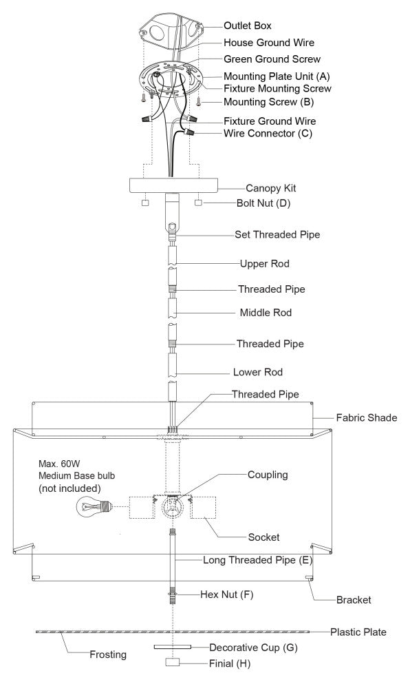 Burnaby 20.5" 4 Light Pendant Black