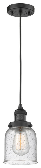 Small Bell 1-Light LED Pendant, Matte Black, Glass: Seedy