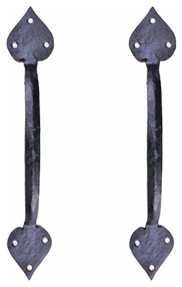 Heart Door Pull Black Wrought Iron 10"H |