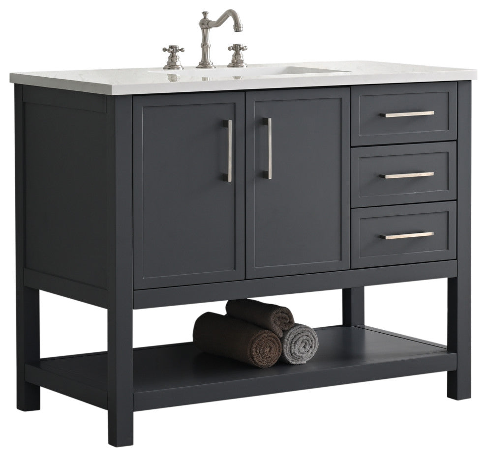 Arlo 42" Bathroom Vanity, Dark Gray