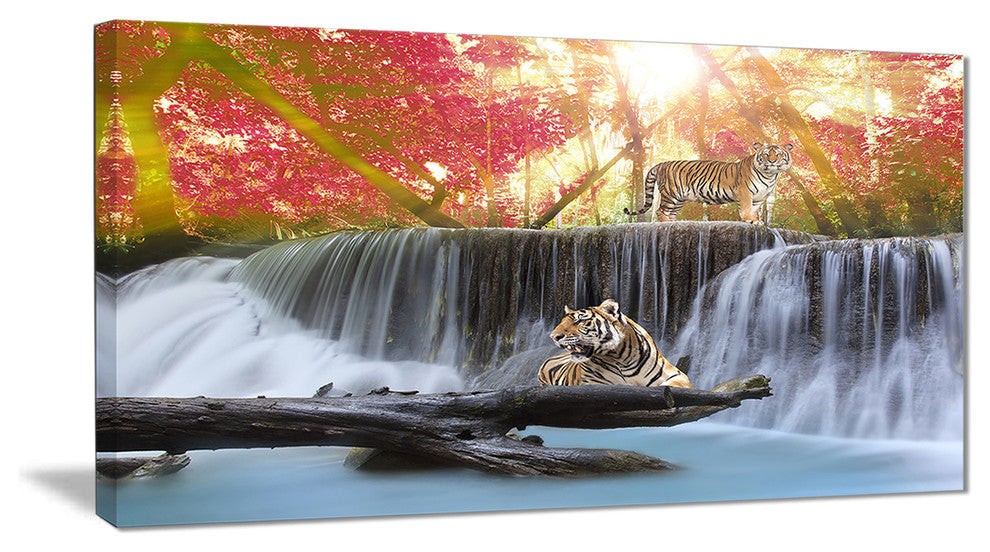 "Tiger in the Jungle" Photography Canvas Print, 32"x16"