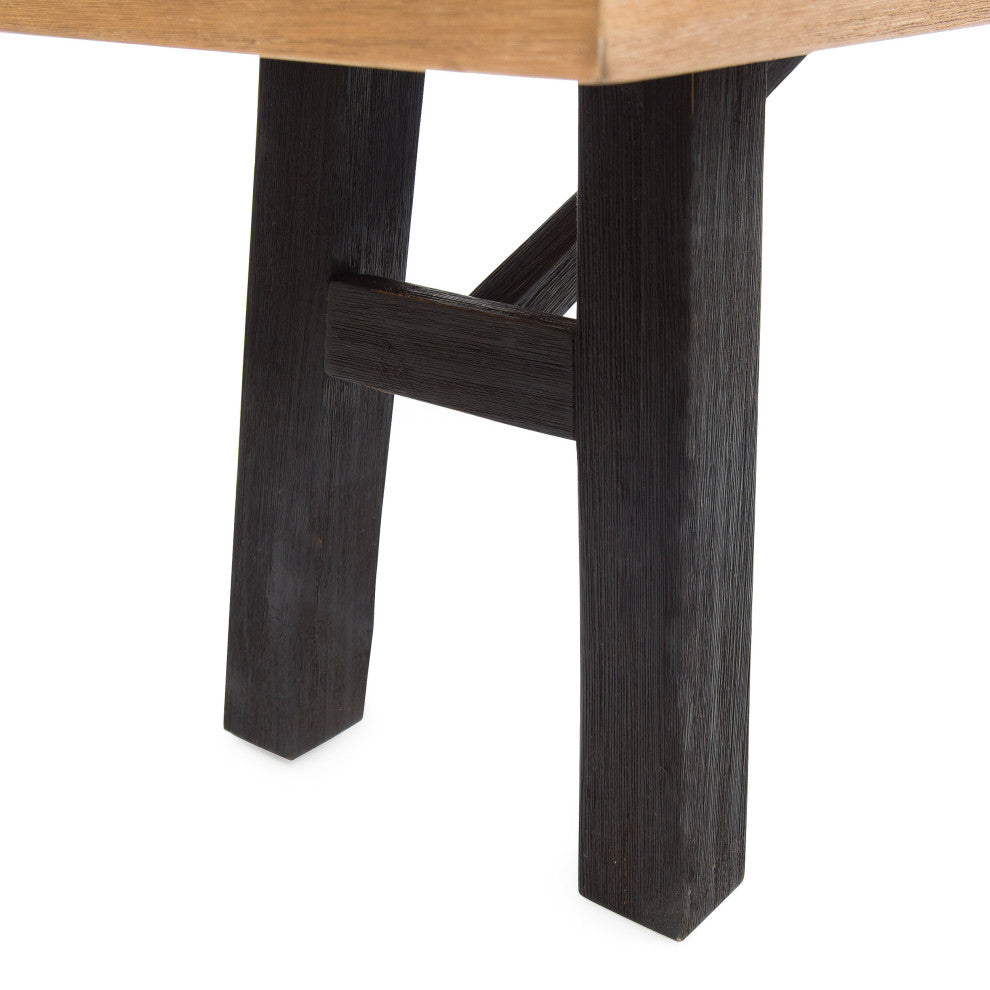 GDF Studio Arlington Brushed Gray Acacia Wood Dining Set
