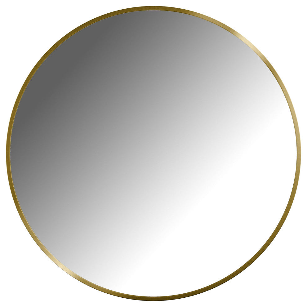 Round Framed Wall Mounted Bathroom Vanity Mirror, Brushed Gold;, 32" X 32"