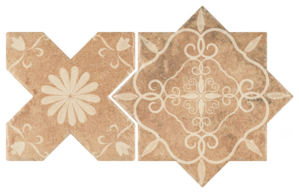 SomerTile Tech Land Star Fire Temple/Cross Fire Temple 6" x 12-1/8" F/W Tile