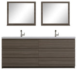 Paterno 84" Double Bathroom Vanity With Sink, Gray