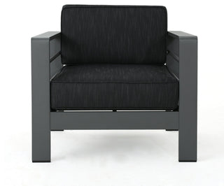 GDF Studio 4-Piece Crested Bay Outdoor Aluminum Loveseat Chat Set