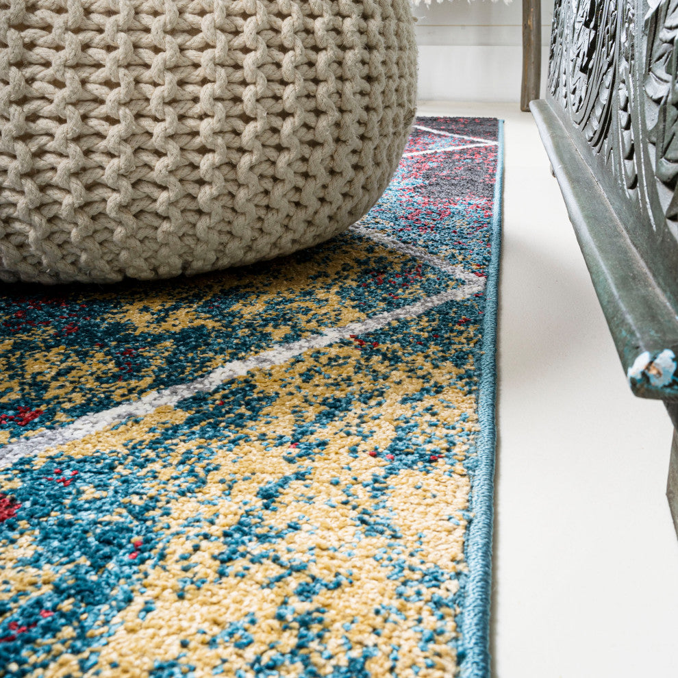 Cole Minimalist Diamond Trellis Multi/White 4'x6' Area Rug