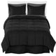 Comforter, Sheet, and Bed Skirt, Black, Gray, Black, Split Queen