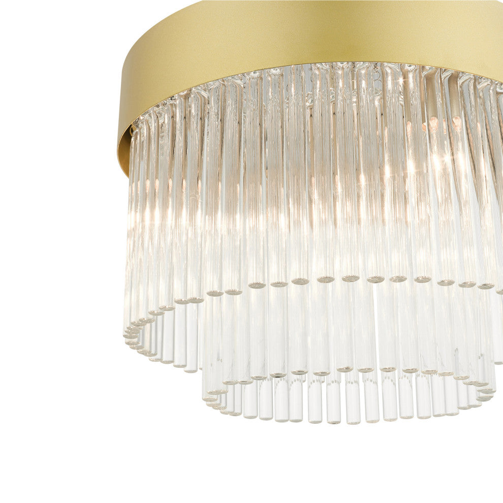 Livex Lighting Norwich 4 Light Brushed Nickel Linear Chandelier