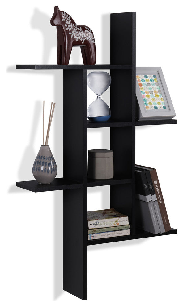 Danya B. Cantilever Cubby Wall Shelf "“ Horizontal or Vertical, Black