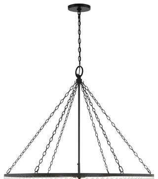 Rylee 15-Light Matte Black Chandelier, Frosted Glass Beads
