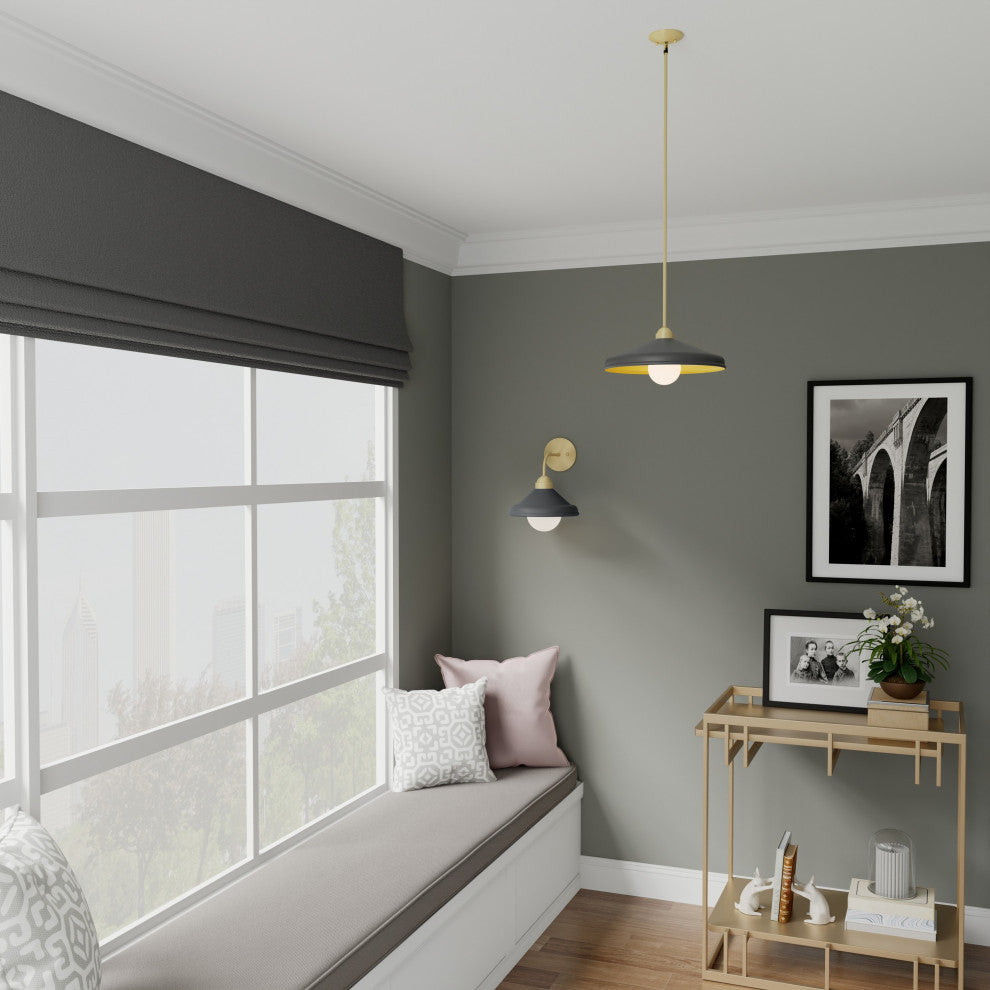 Brooks Matte Black 18" Adjustable Barn Light Pendant
