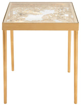Safavieh Leilani Palm Leaf Side Table, Gold/Glass