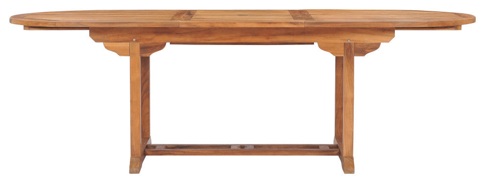 Teak Wood Orleans Oval Outdoor Patio Extension Dining Table