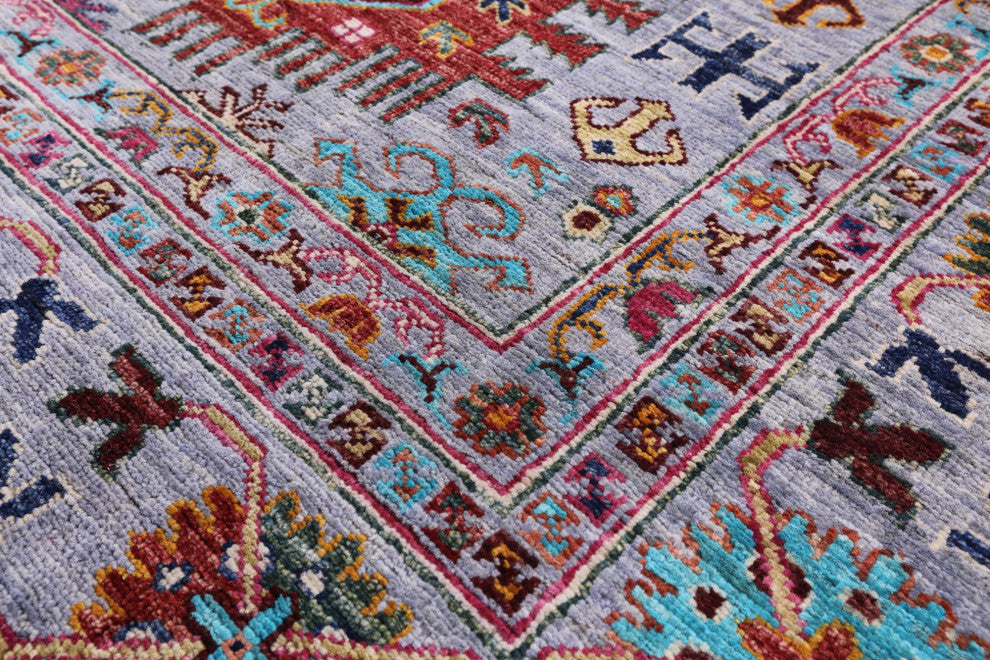 Handmade Fine Turkmen Ersari Wool Rug 6' 10" X 9' 8" Q11308