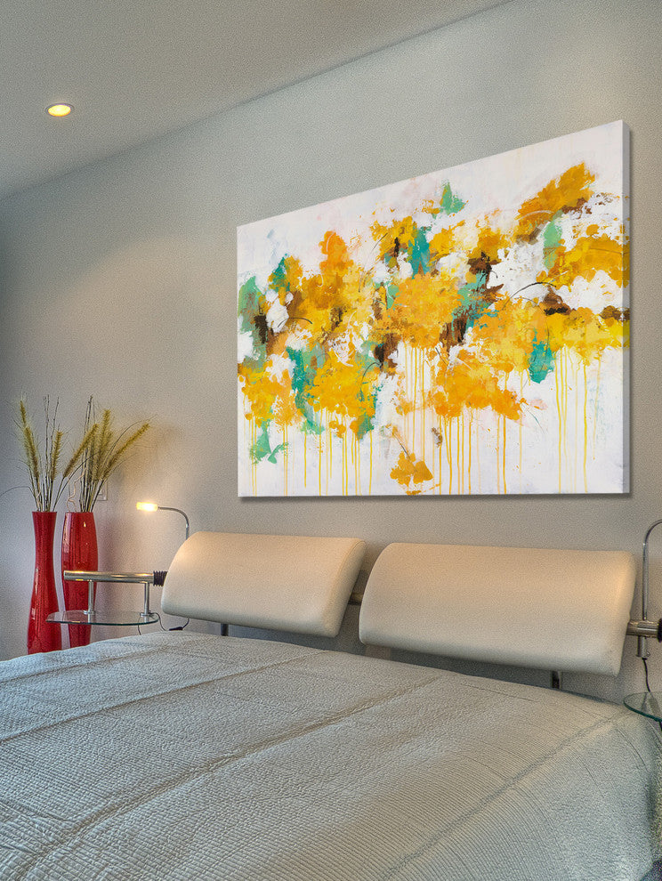 "Flower Friends" by Julie Joy Painting Print Wrapped Canvas, 18x12