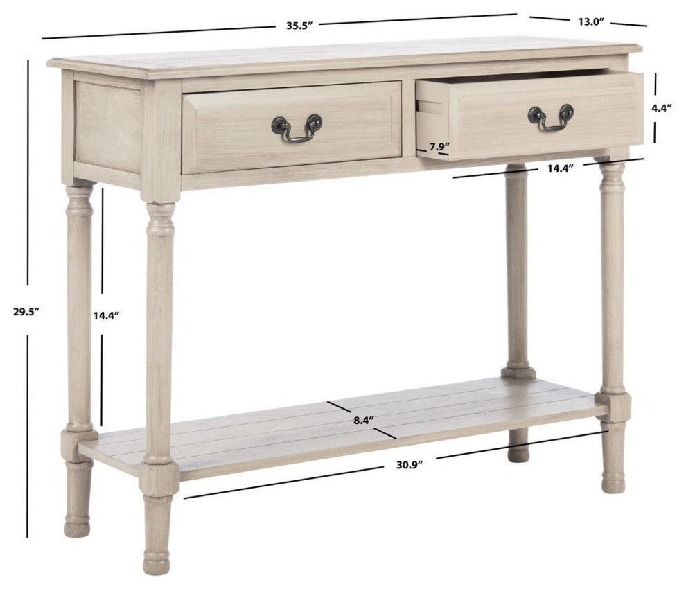 Safavieh Primrose 2 Drawer Console Table, Greige