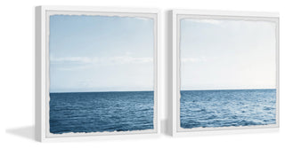 Straight Sea Horizon Diptych, 2-Piece Set, 32x32 Panels