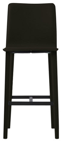 Perugia Top Grain Leather Bar Stool, Heritage Leather-Black