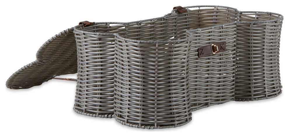 Gray Bone Shape Toy Basket Small 17.5x11x7.5