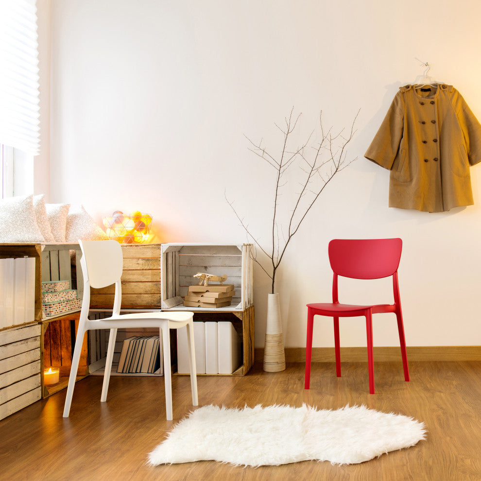 Monna Outdoor Dining Chair, Set of 2, White