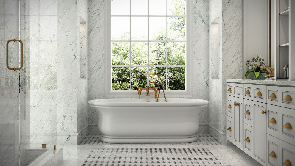Malibu Monterey Oval Soaking Bathtub 72x34x24 White