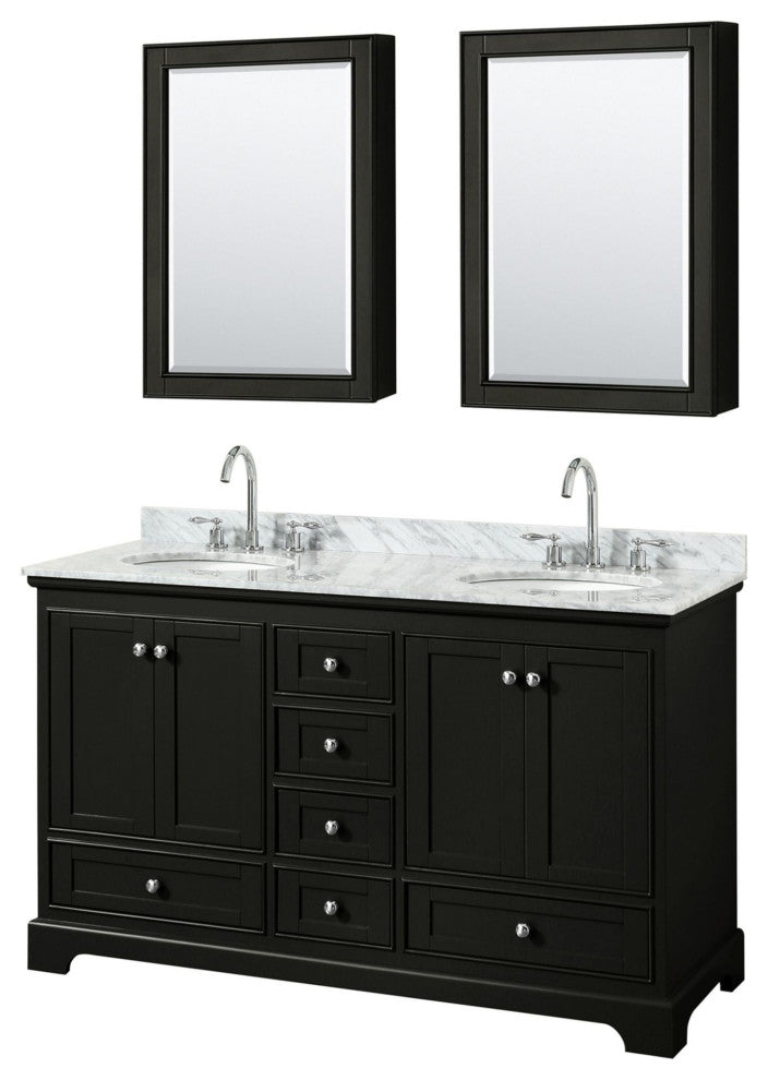 Wyndham Collection WCS202060DCMUNOMED Deborah 60" - Dark Espresso / White