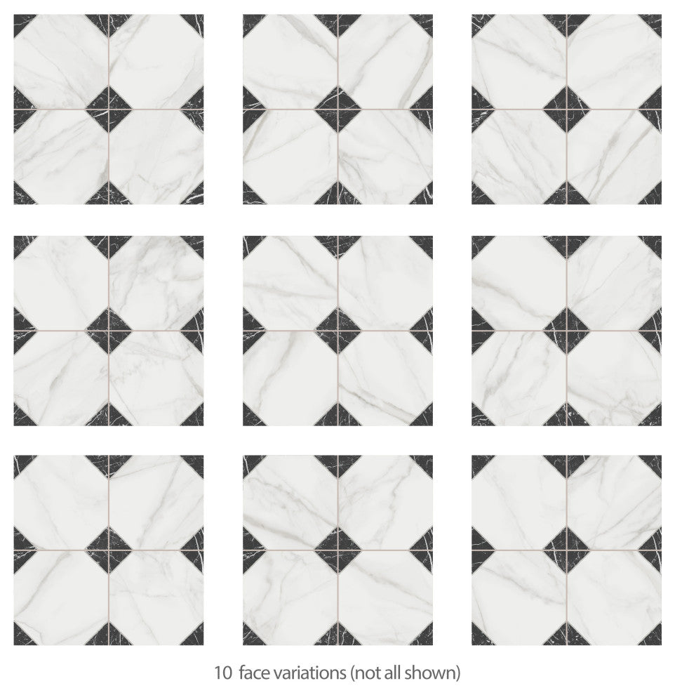 Merzoni Yard Marquina Porcelain Floor and Wall Tile