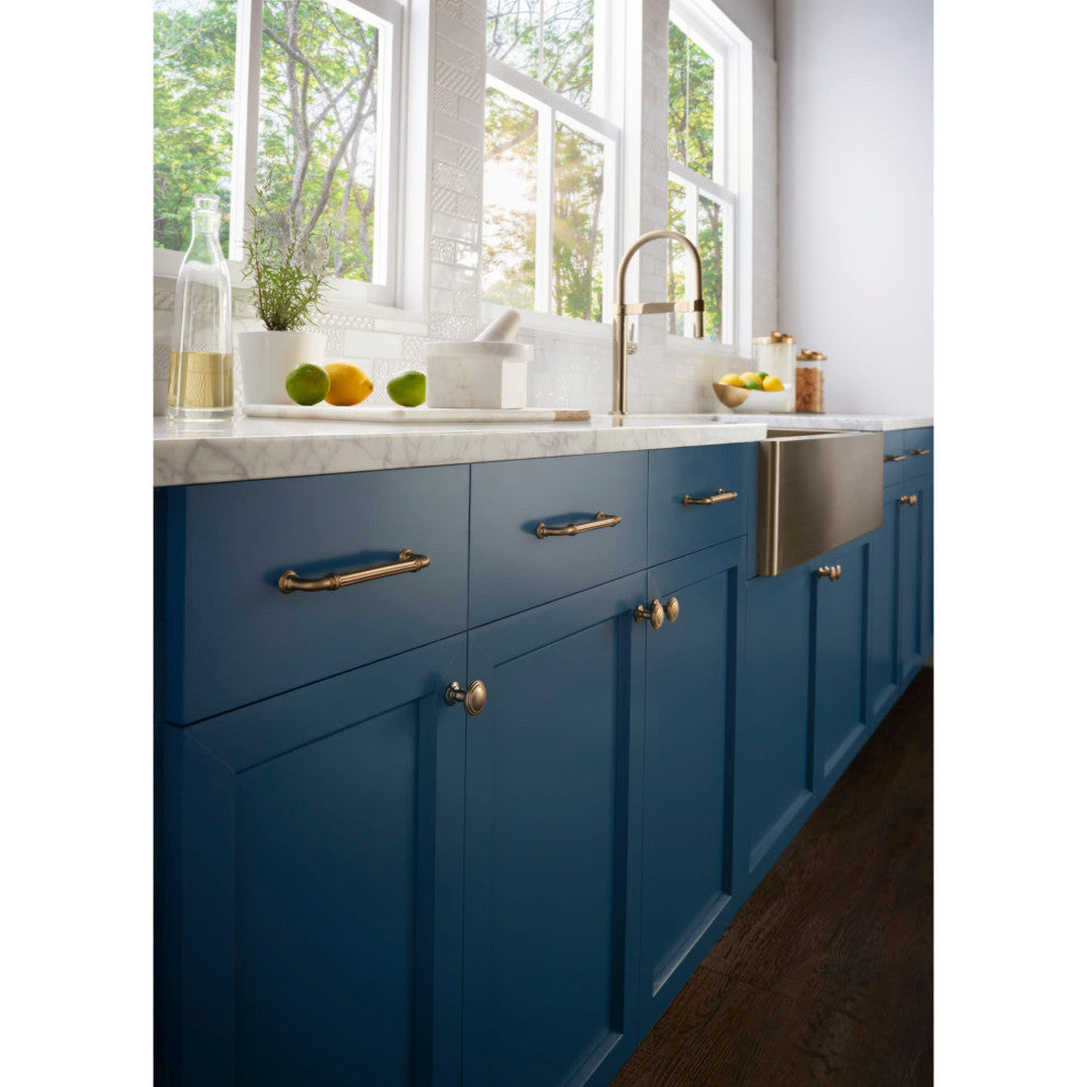 Top Knobs TK321 Reeded 1-1/2 Inch Mushroom Cabinet Knob - Brushed Satin Nickel