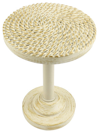 Coil Drapery Medallion Holdback, Gilded French White