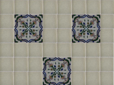 4.2x4.2 9 pcs Alhambra Mayorca 1 Talavera Mexican Tile