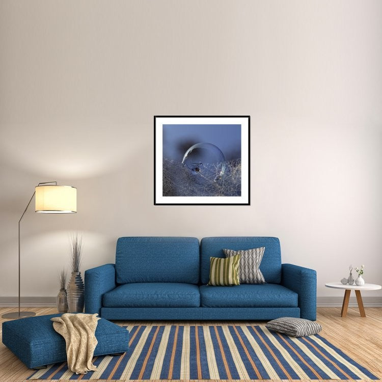 "Blue Bubble Morning" Framed Digital Print by Kent Mathiesen, 44x41"