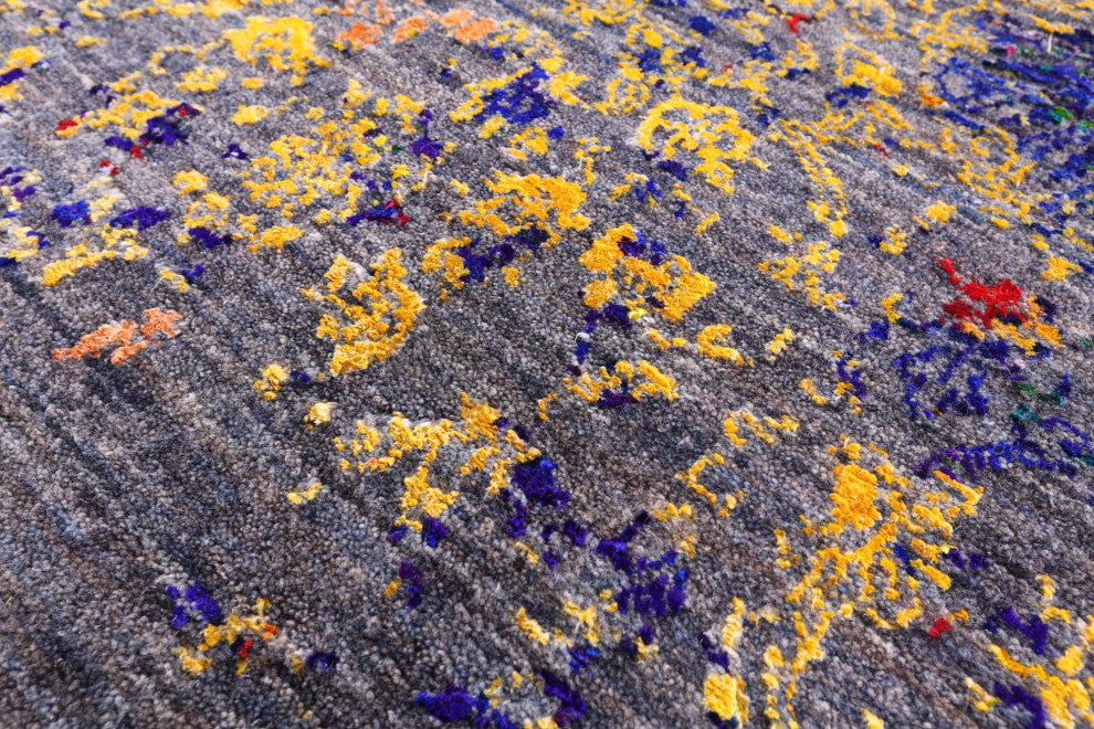 Wool and Silk Modern Hand Knotted Rug 8' 9" X 11' 11" Q11854