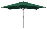 11'x8' Rectangular Aluminum Umbrella Bronze, Forest Green
