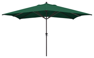 11'x8' Rectangular Aluminum Umbrella Bronze, Forest Green