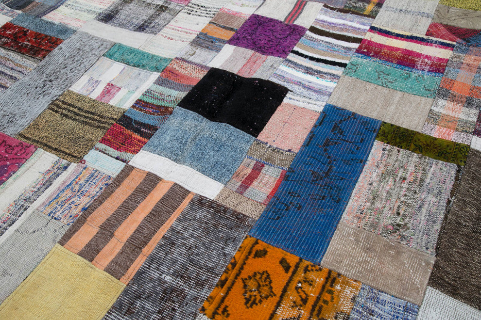 Rug N Carpet - Handmade Turkish 6' 7'' x 10' 0'' Tribal Patchwork Kilim Rug