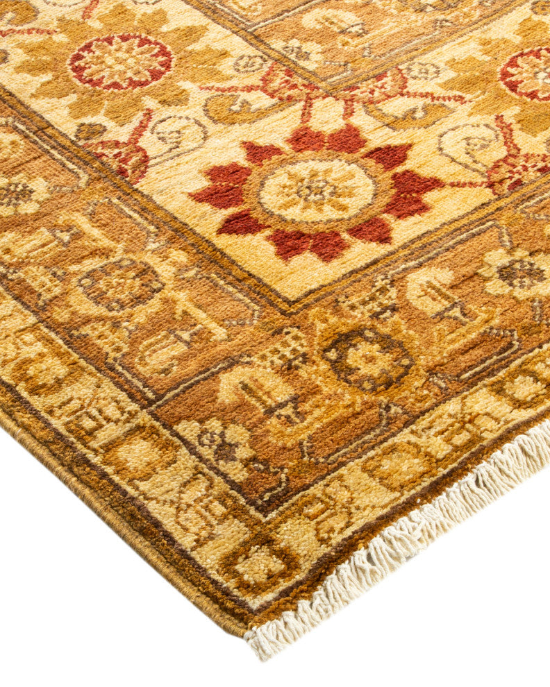 Eclectic, One-of-a-Kind Hand-Knotted Area Rug Yellow, 9' 4" x 12' 1"